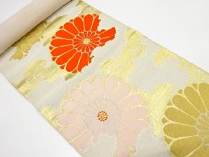 アンティーク　霞模様織り出し　名古屋帯地反物